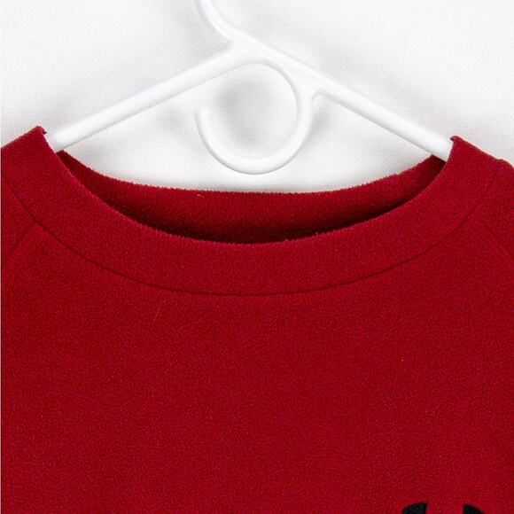 Under Armour Sweatshirt Men's Small Pullover Red Fleece Black Logo Edged Cuffs - Picture 5 of 10